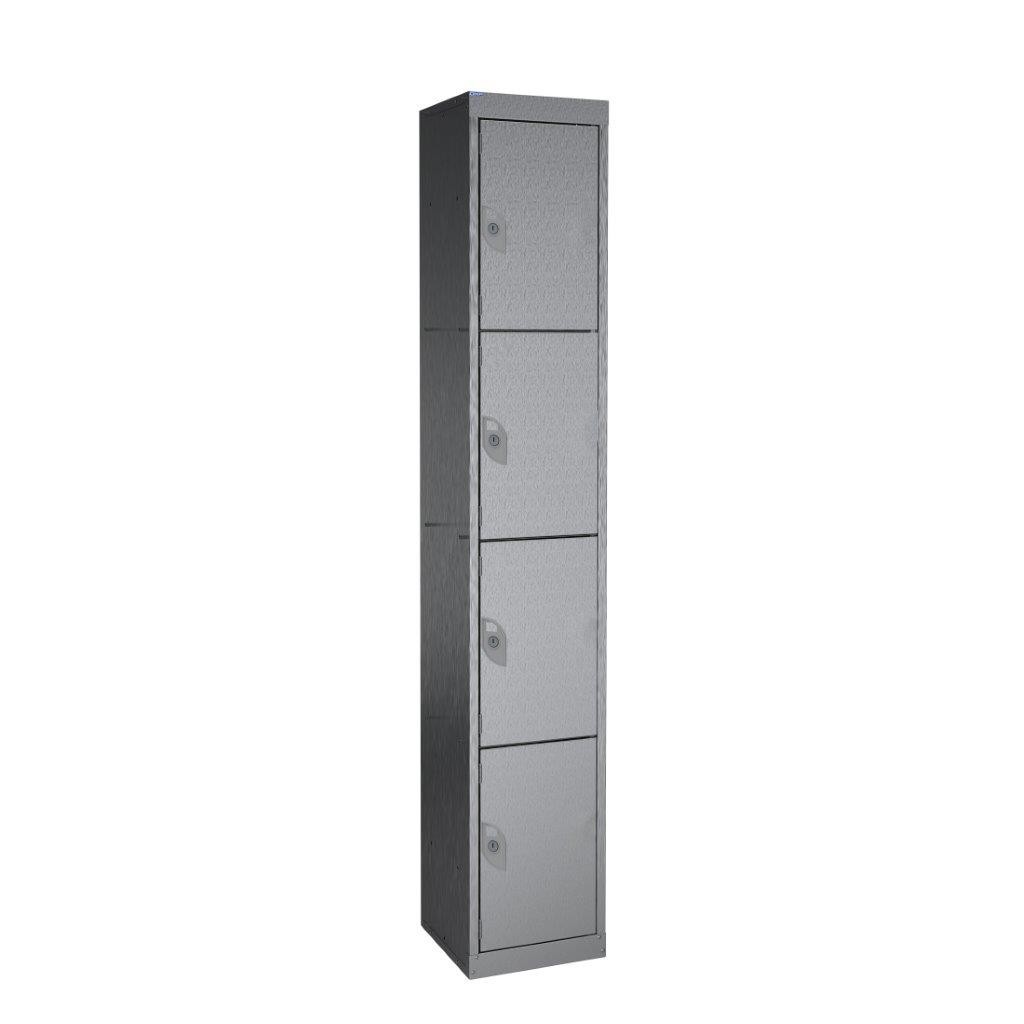 Stainless Steel Four Door Locker - Flat Top